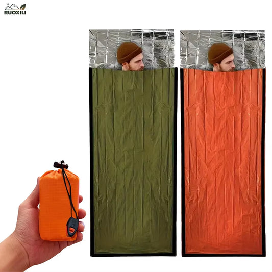 Emergency Sleeping Bag Survival Bag | Portable Blanket Survival Gear Emergency Bivy Sack Bivvy Thermal Sleeping Bag Camping