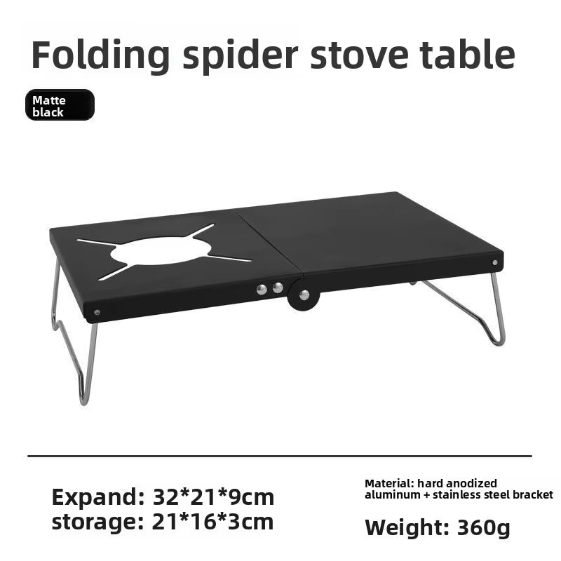 Outdoor Camping Camping Folding Table Spider Stove Accessories Portable Table Aluminum Alloy Camping Barbecue Table Parrilla