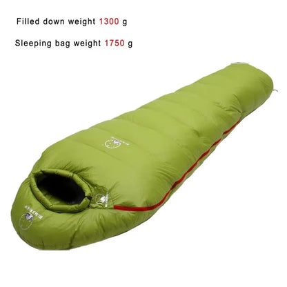 Very Warm White Goose down Filled Adult Mummy Style Sleeping Bag Fit for Winter Thermal 4 Kinds of Thickness Camping Travel