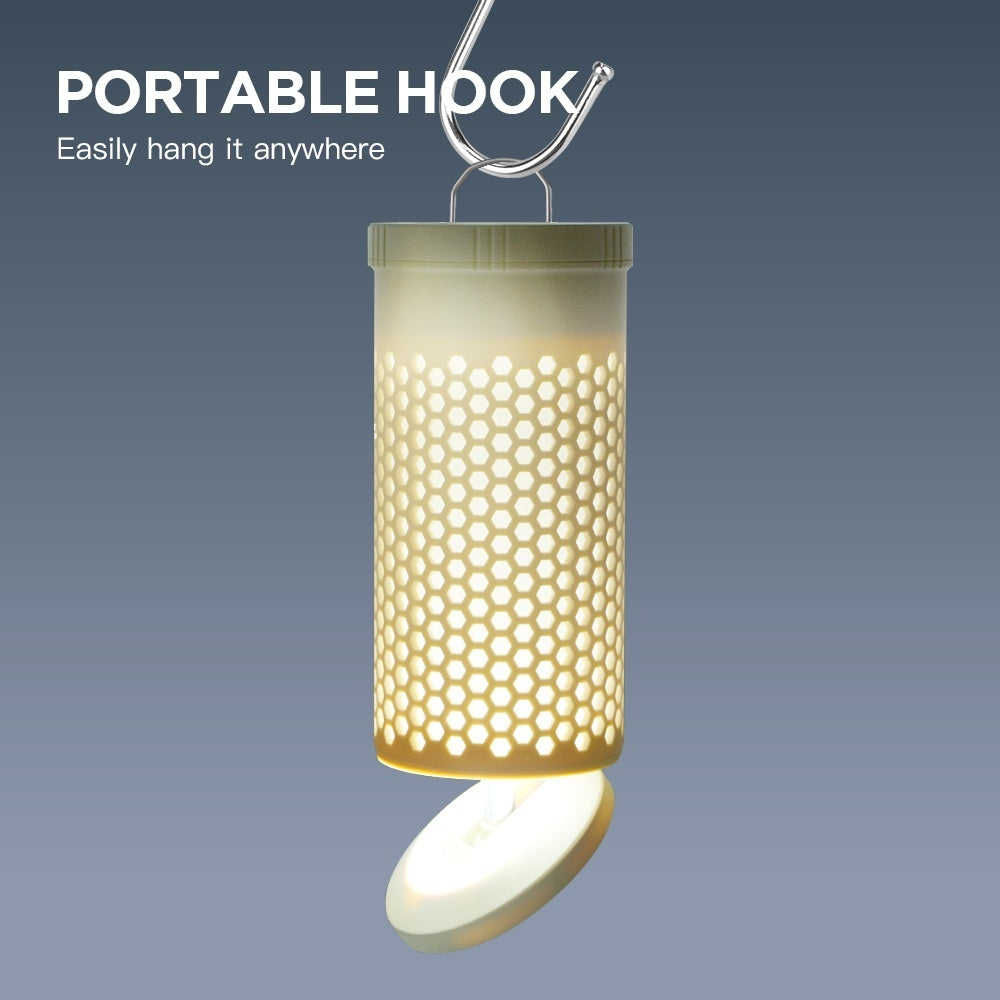 Camping Light, 3000Mah Rechargeable Camping Lantern, Honeycomb Design Adjustable Camping LED Lantern, Warm & White Light Color with 180° Rotating Camping Light for Camping Tent Picnic Glamping