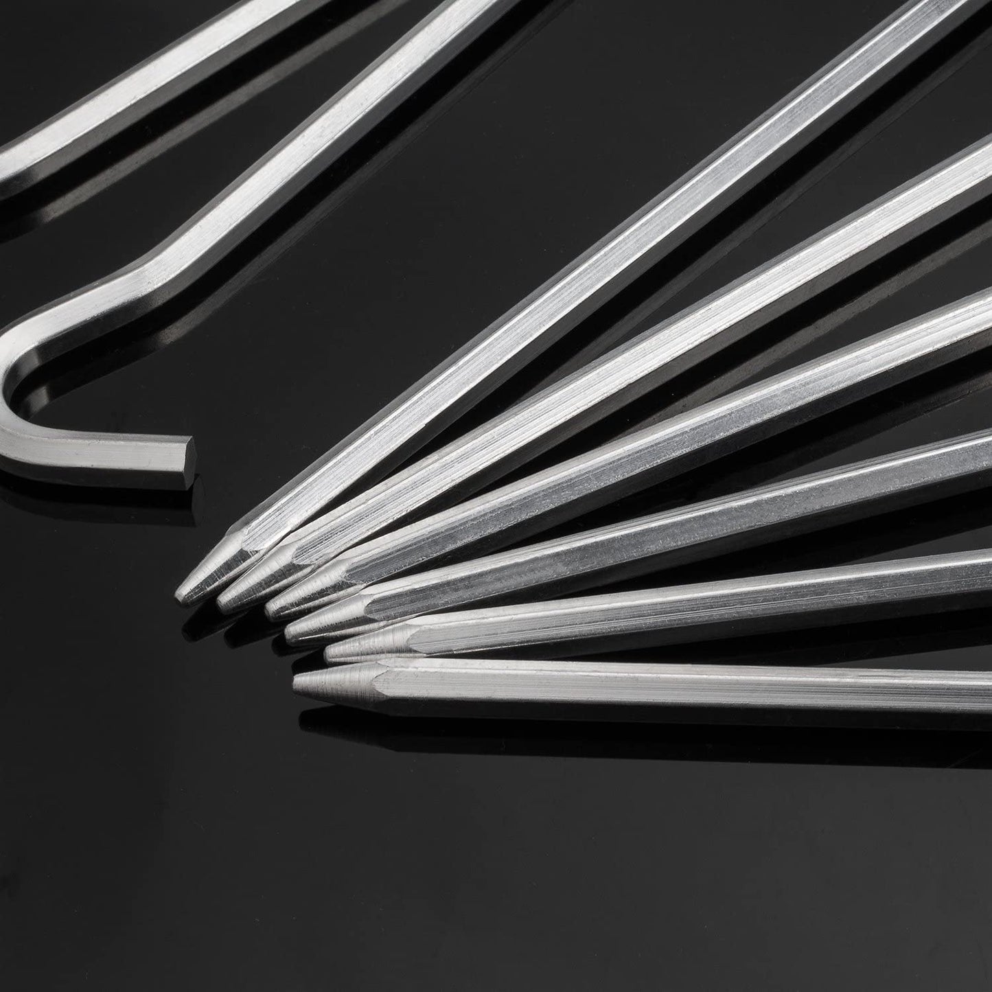 Tent Pegs - Aluminium Tent Stakes Pegs with Hook - 7’’ Hexagon Rod Stakes Nail Spike Garden Stakes Camping Pegs for Pitching Camping Tent, Canopies