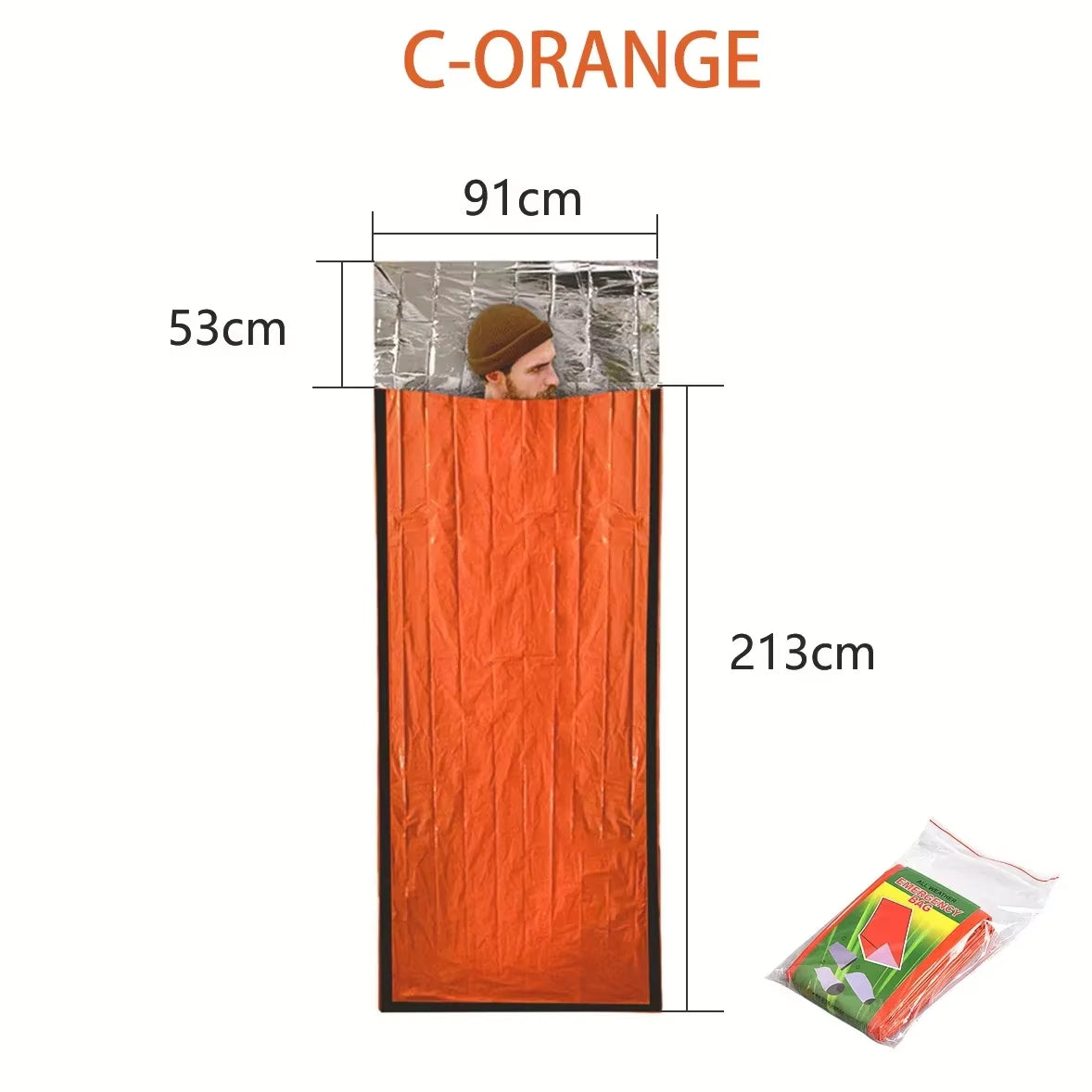 Emergency Sleeping Bag Survival Bag | Portable Blanket Survival Gear Emergency Bivy Sack Bivvy Thermal Sleeping Bag Camping