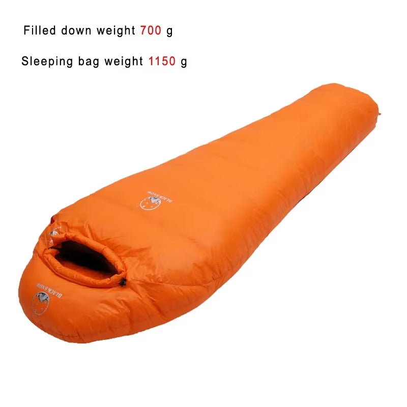 Very Warm White Goose down Filled Adult Mummy Style Sleeping Bag Fit for Winter Thermal 4 Kinds of Thickness Camping Travel