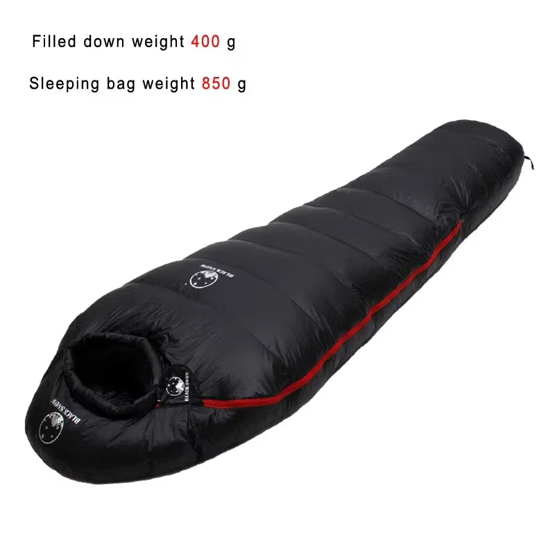 Very Warm White Goose down Filled Adult Mummy Style Sleeping Bag Fit for Winter Thermal 4 Kinds of Thickness Camping Travel