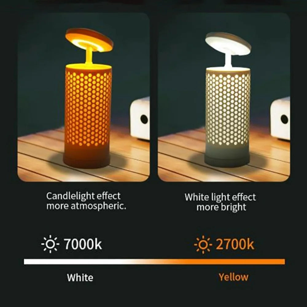 Camping Light, 3000Mah Rechargeable Camping Lantern, Honeycomb Design Adjustable Camping LED Lantern, Warm & White Light Color with 180° Rotating Camping Light for Camping Tent Picnic Glamping