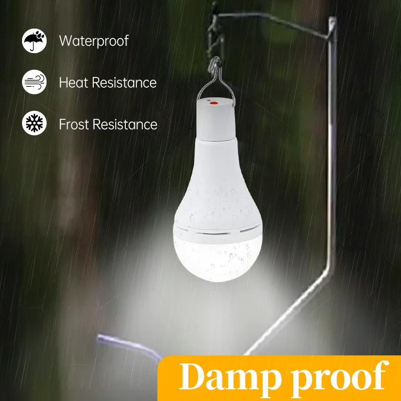 Solar Lights Waterproof USB Charged Hanging Emergency Sunlights Powered Lamps Outdoor Indoor House LED Solar Lamp Bulb Lights
