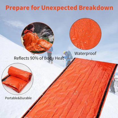 Emergency Sleeping Bag Survival Bag | Portable Blanket Survival Gear Emergency Bivy Sack Bivvy Thermal Sleeping Bag Camping