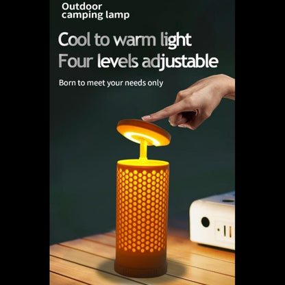 Camping Light, 3000Mah Rechargeable Camping Lantern, Honeycomb Design Adjustable Camping LED Lantern, Warm & White Light Color with 180° Rotating Camping Light for Camping Tent Picnic Glamping