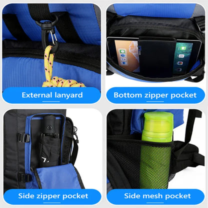 NNEOBA 90L Waterproof Camping Backpack with Cover Blue