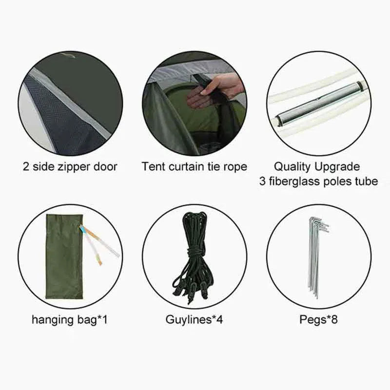 No Need to Set up Fast Opening Camping Tents for Throwing Tents, Fully Automatic 3-4 Person Outdoor Camping Tents