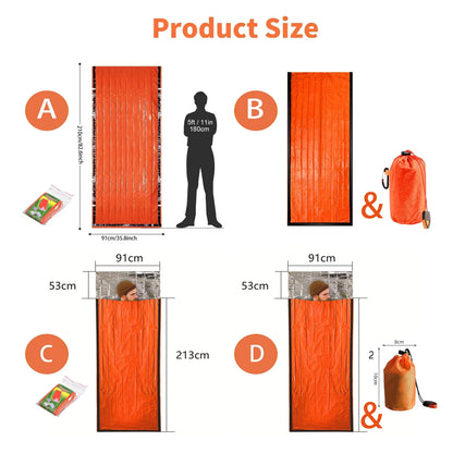 Emergency Sleeping Bag Survival Bag | Portable Blanket Survival Gear Emergency Bivy Sack Bivvy Thermal Sleeping Bag Camping