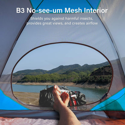 2/4 Person Camping Tent Lightweight Backpacking Tent Waterproof Windproof Two Doors Easy Setup Double Layer Outdoor Tents for Family Camping Hunting Hiking Mountaineering Travel